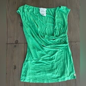 Versace Collection fluro green cotton blouse top
